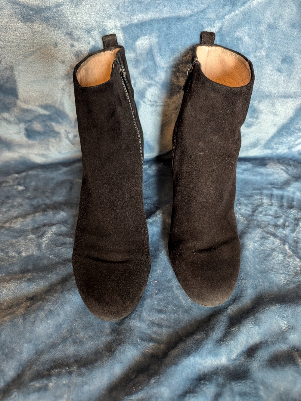 Giani Bernini Black Suede Ankle Booties with Side Zipper